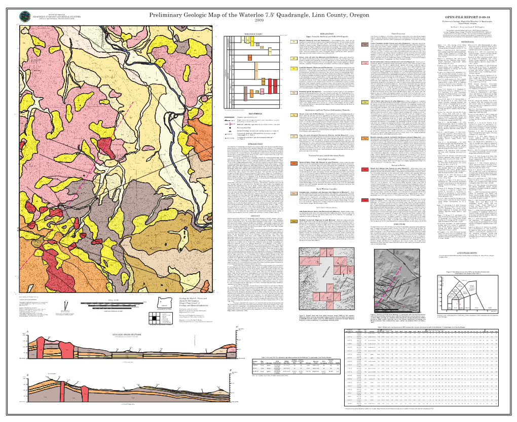 Preliminary Geologic Map of the Waterloo 7.5′ Quadrangle, Linn County, Oregon