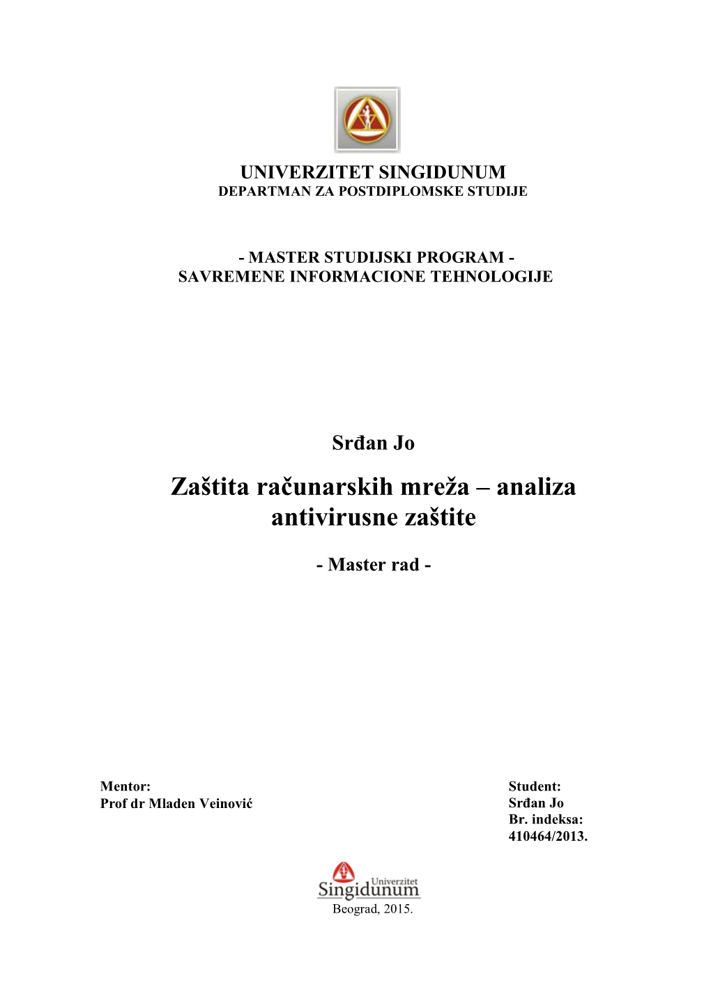 Zaštita Računarskih Mreža – Analiza