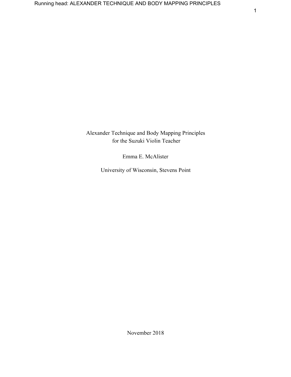 Alexander Technique and Body Mapping Principles for the Suzuki Violin Teacher