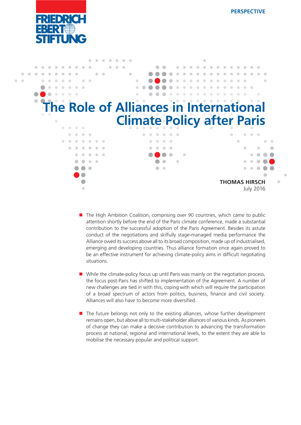 The Role of Alliances in International Climate Policy After Paris