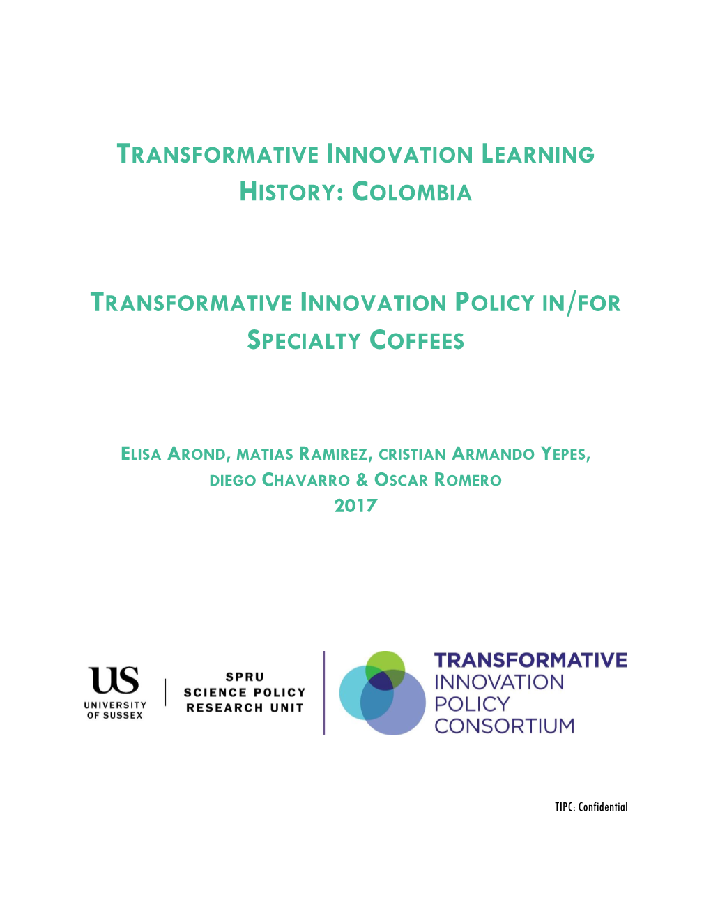 Colombia Transformative Innovation Policy In/For