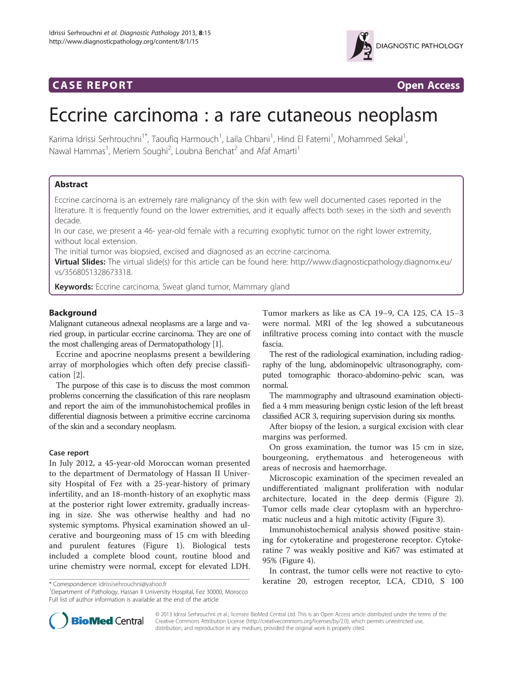 Eccrine Carcinoma