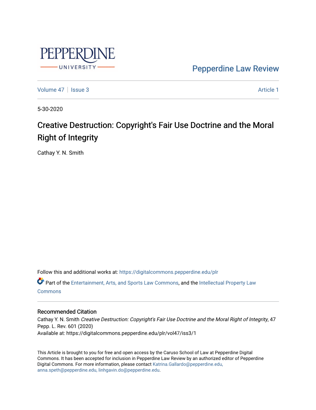Copyright's Fair Use Doctrine and the Moral Right of Integrity