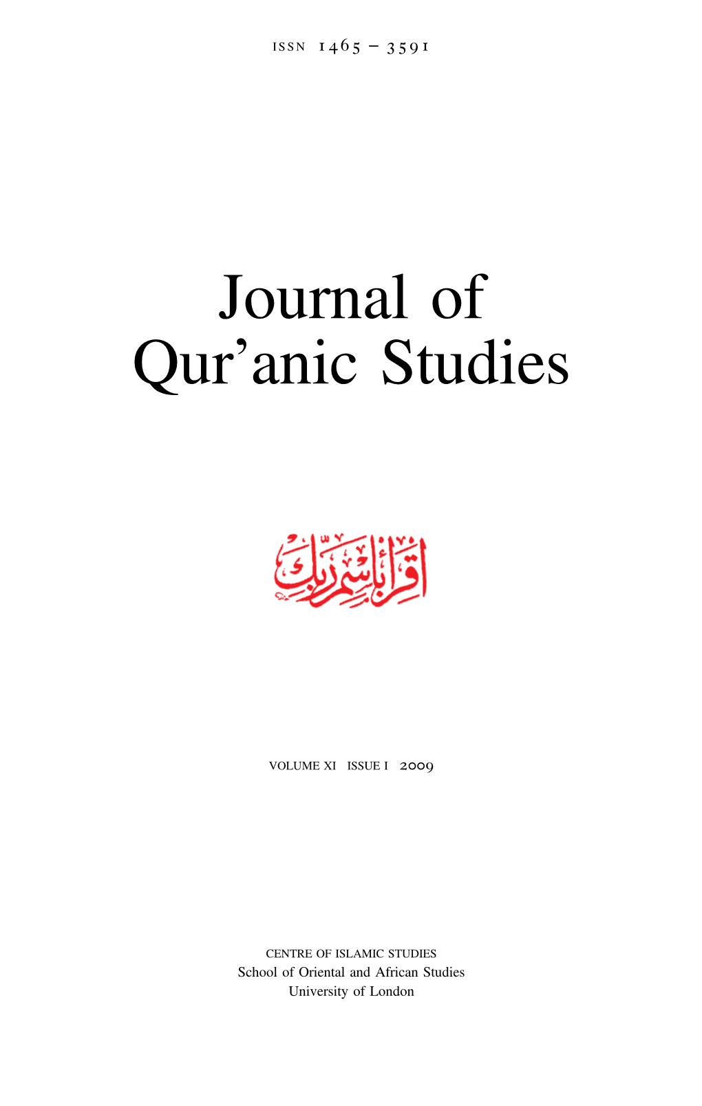 Journal of Qur'anic Studies