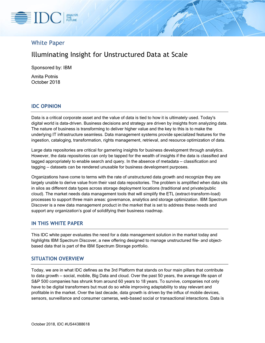 Illuminating Insight for Unstructured Data at Scale