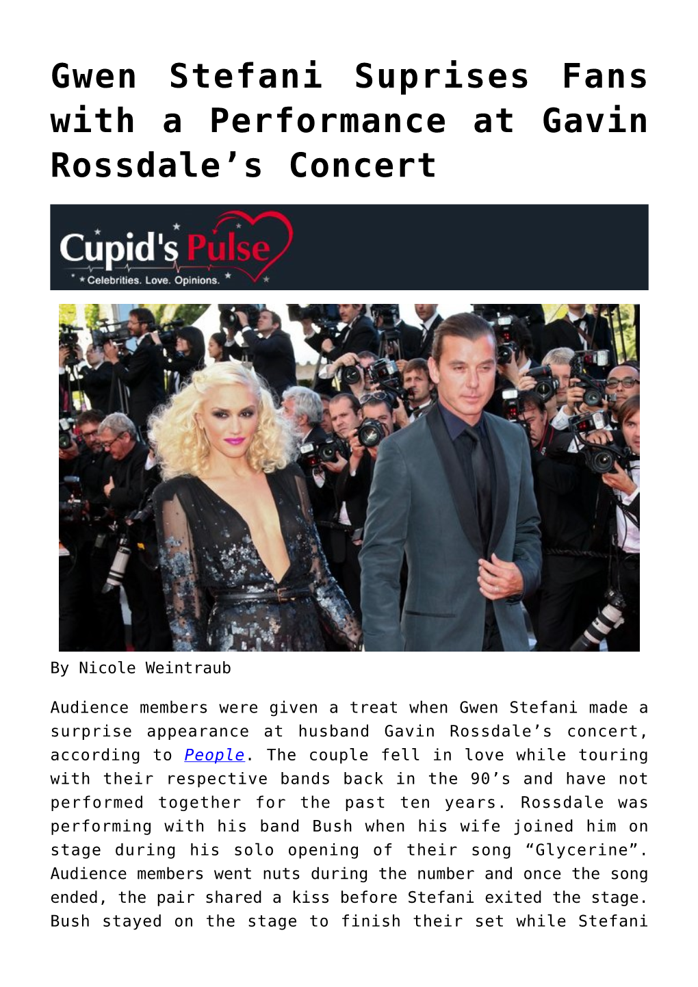 Gwen Stefani Suprises Fans with a Performance at Gavin Rossdale’