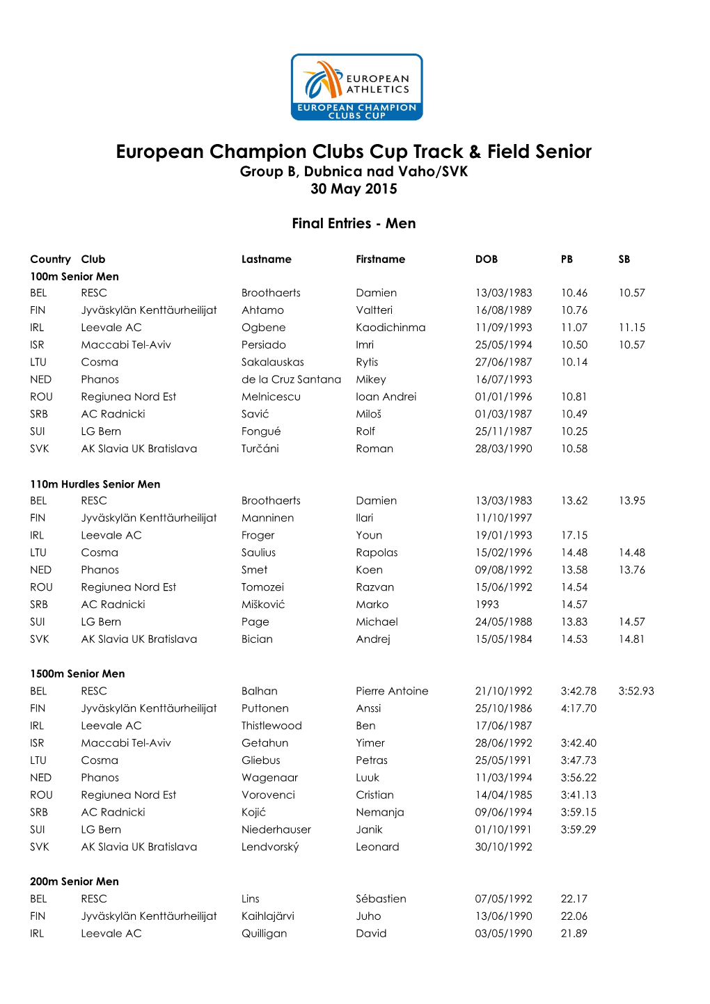 ECCC Group B