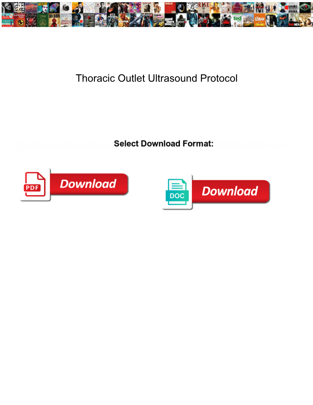 Thoracic Outlet Ultrasound Protocol