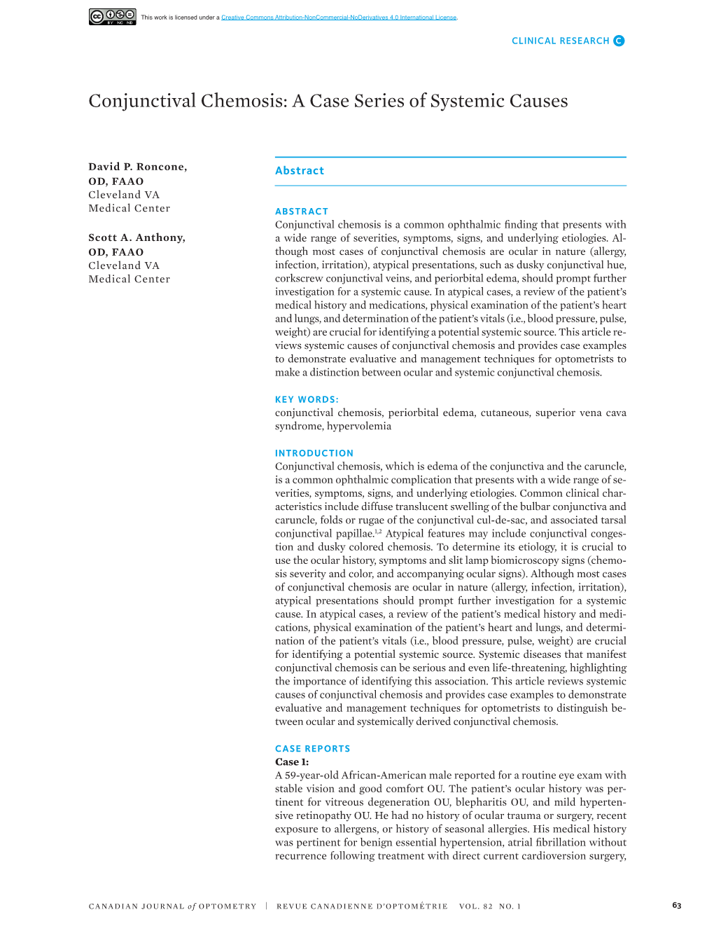 Conjunctival Chemosis: a Case Series of Systemic Causes