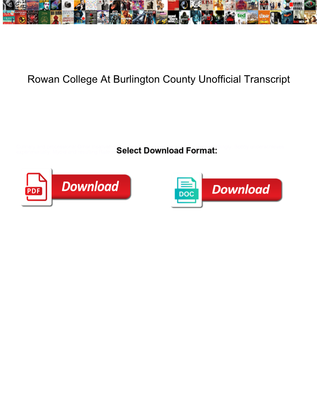 Rowan College at Burlington County Unofficial Transcript