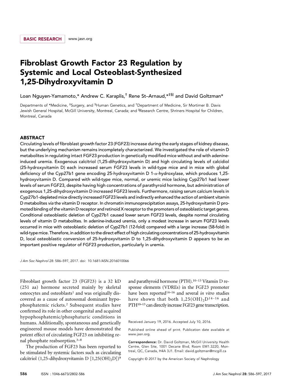 Fibroblast Growth Factor 23 Regulation by Systemic and Local Osteoblast-Synthesized 1,25-Dihydroxyvitamin D