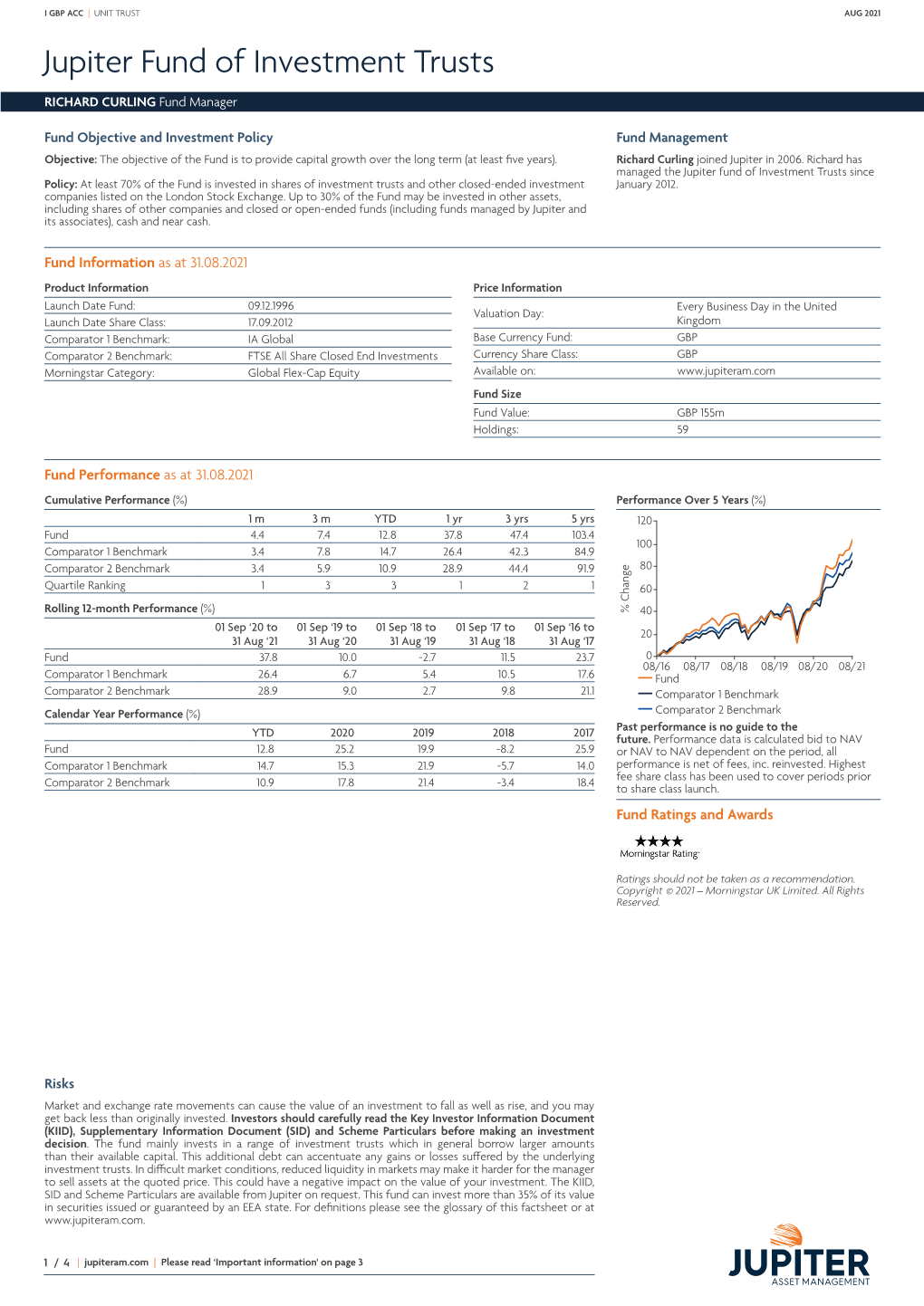 Jupiter Fund of Investment Trusts RICHARD CURLING Fund Manager