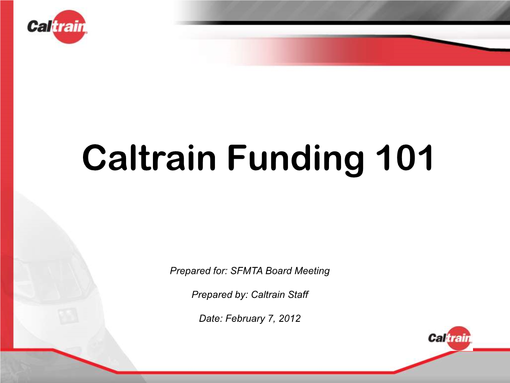 Caltrain Funding 101