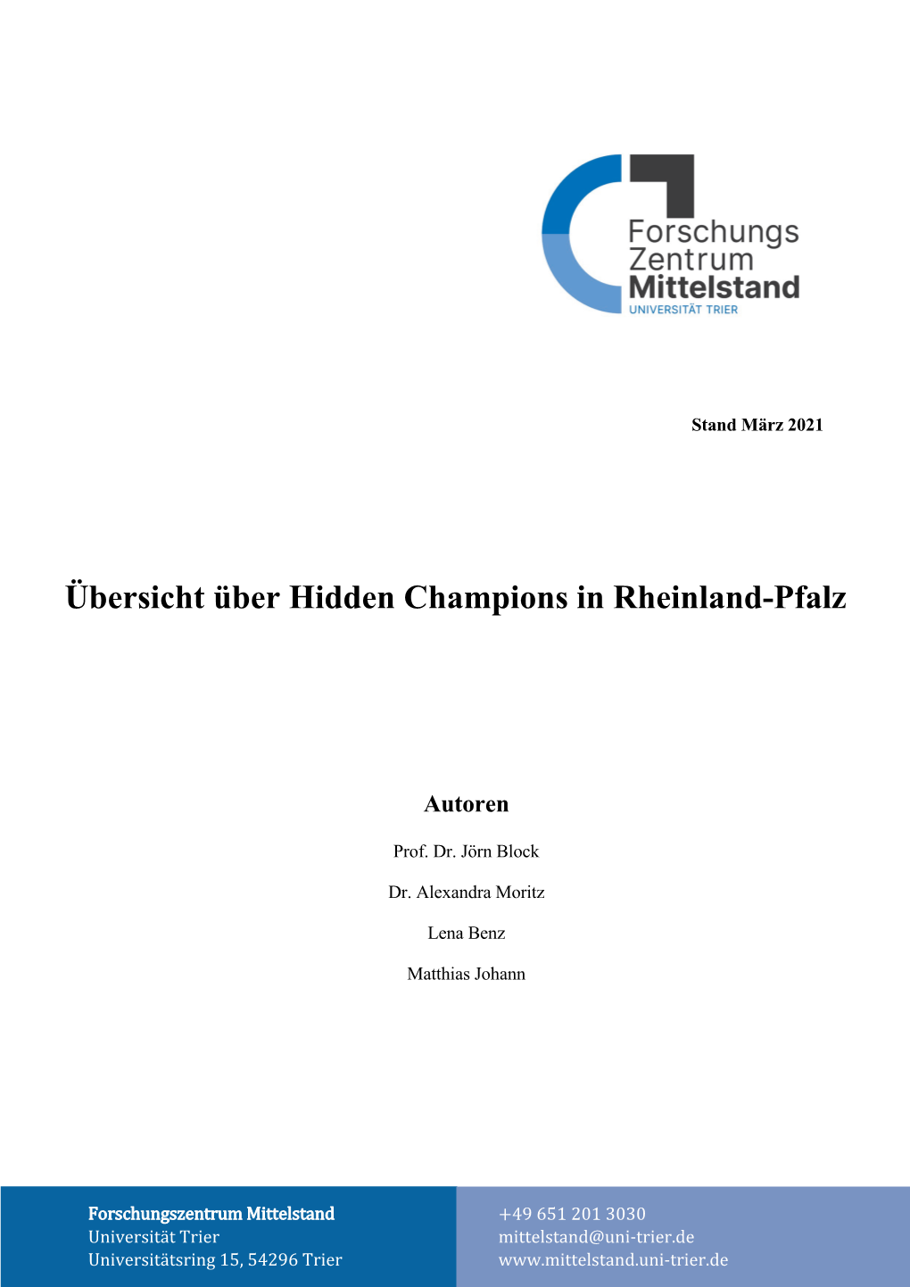 Übersicht Über Hidden Champions in Rheinland-Pfalz
