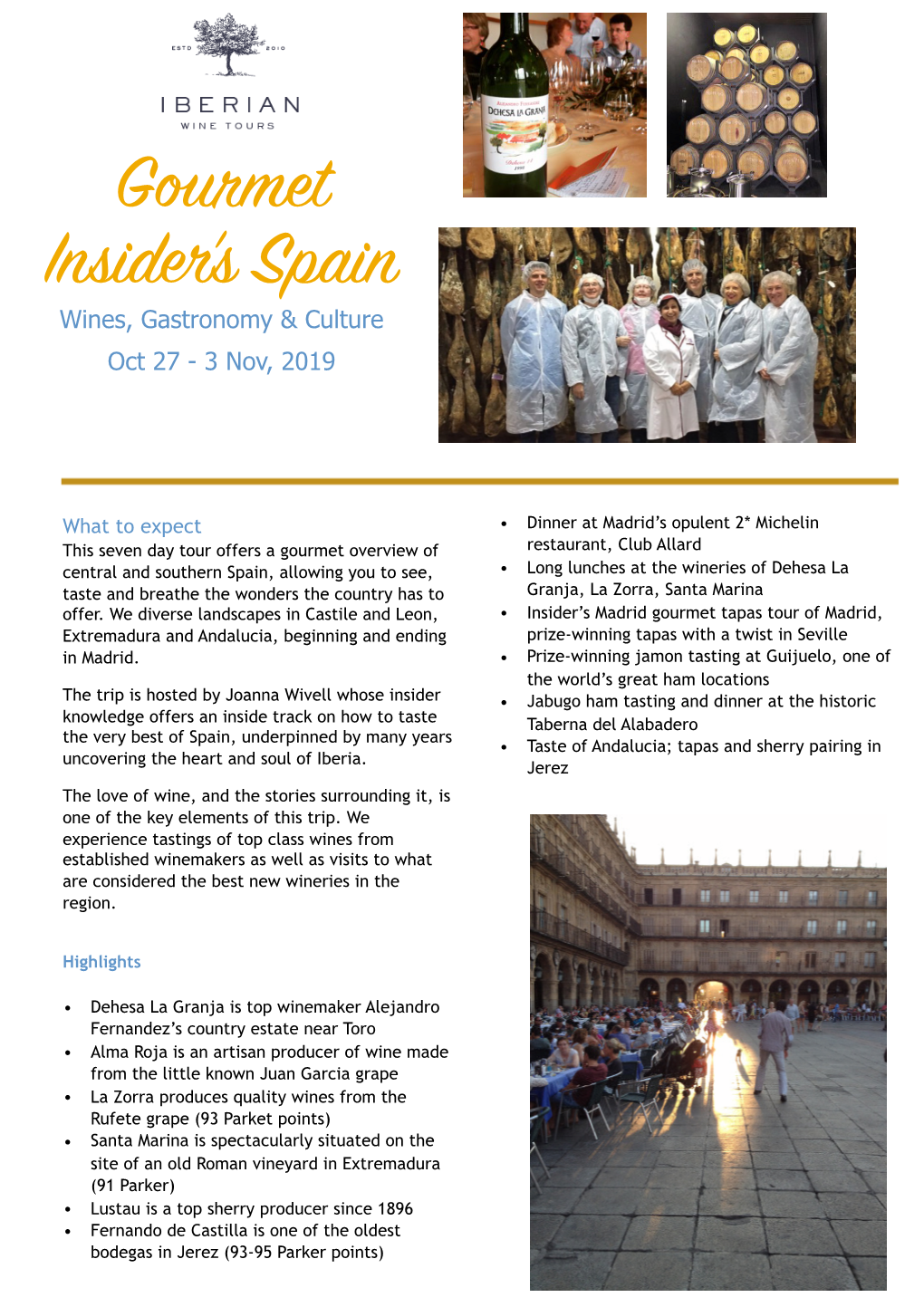 Gourmet Insiders Spain 2019 Brochure