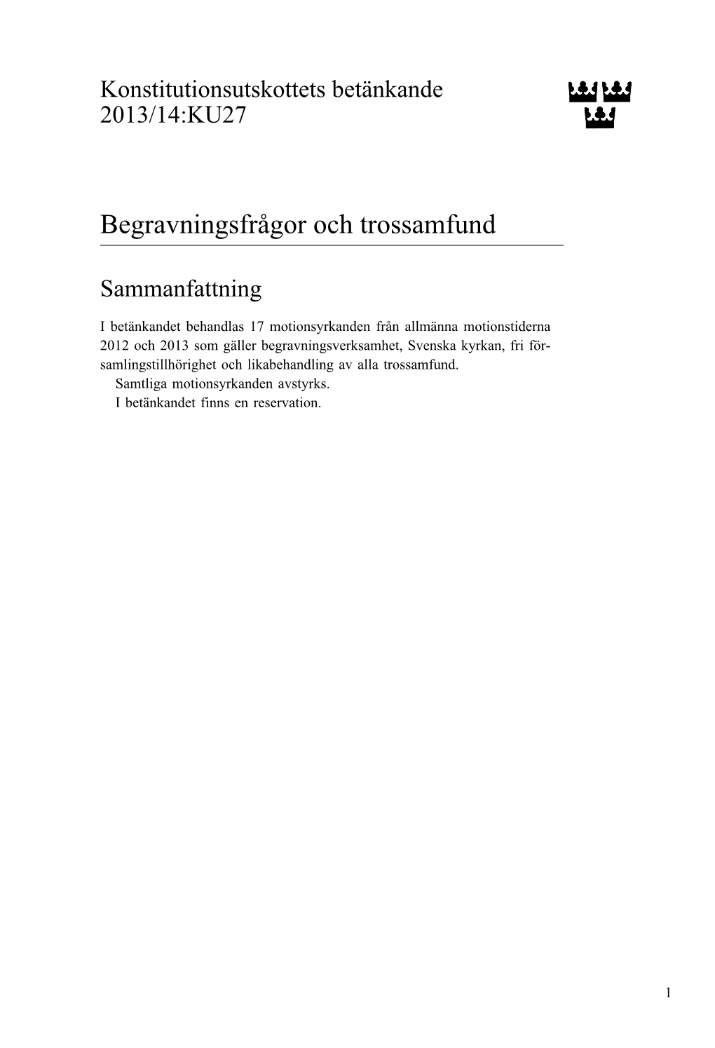 Begravningsfrågor Och Trossamfund