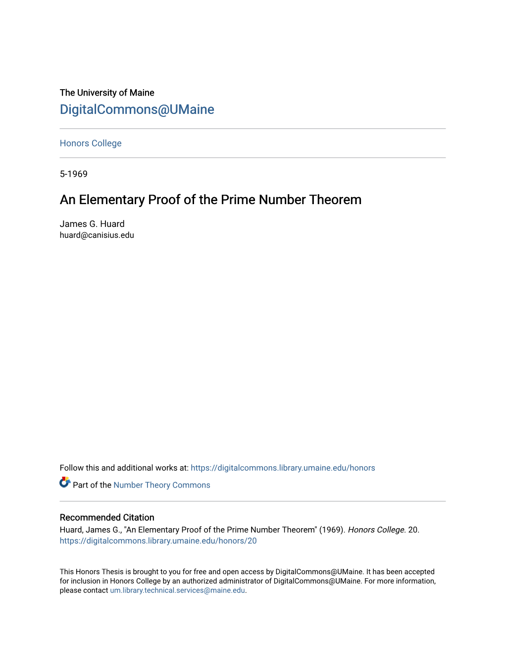 An Elementary Proof of the Prime Number Theorem