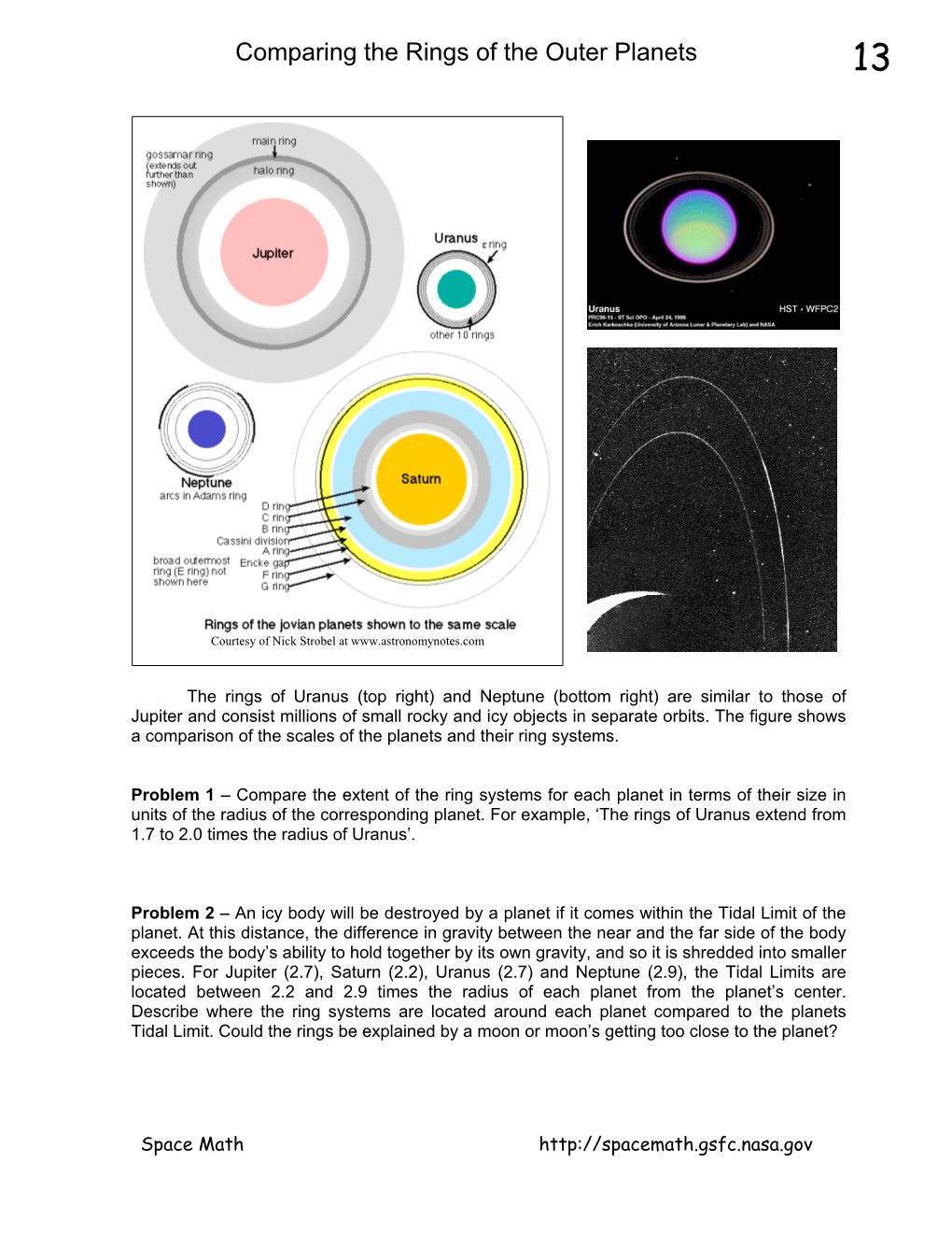 Comparing the Rings of the Outer Planets 13