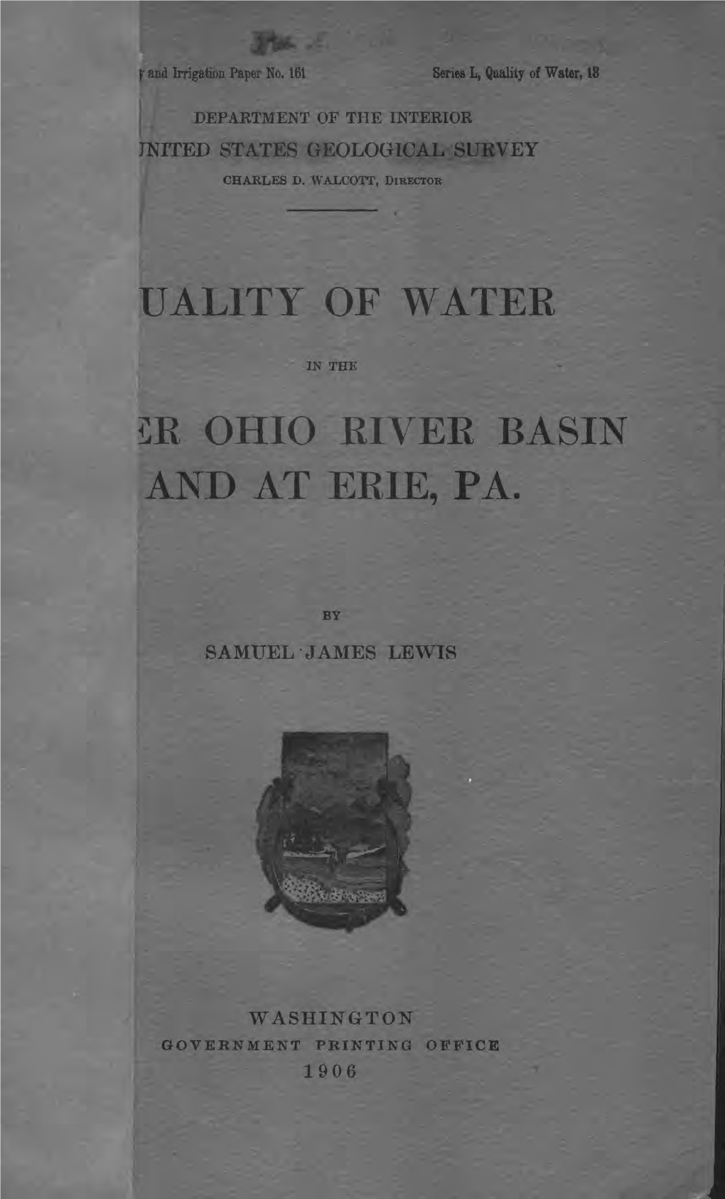 Uality of Water Ohio River Basin and at Erie