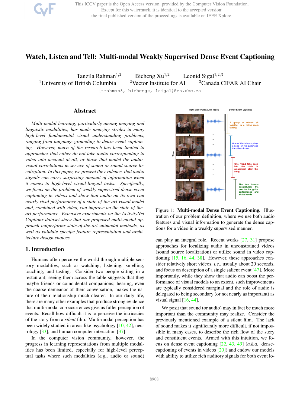 Multi-Modal Weakly Supervised Dense Event Captioning