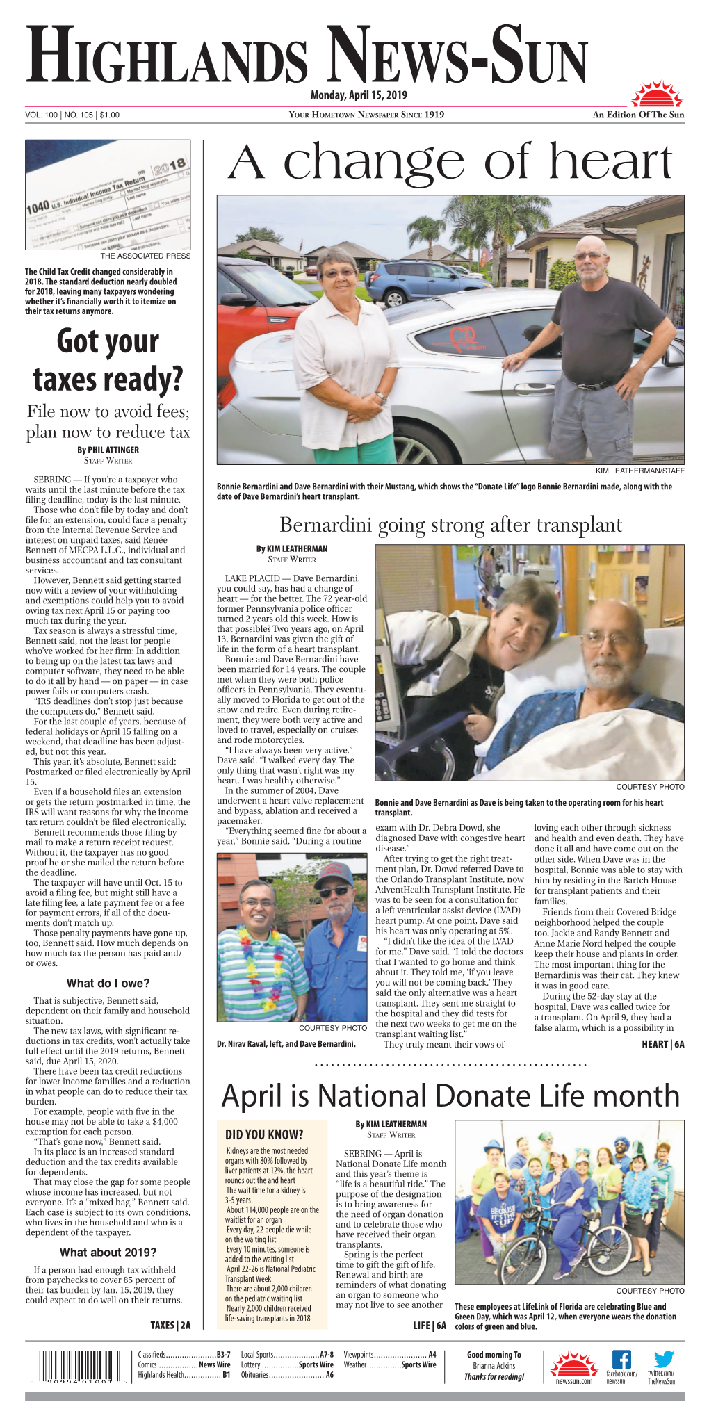 HIGHLANDS NEWS-SUN Monday, April 15, 2019