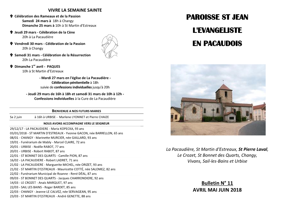 2018-04 Bulletin N°11 St Jean