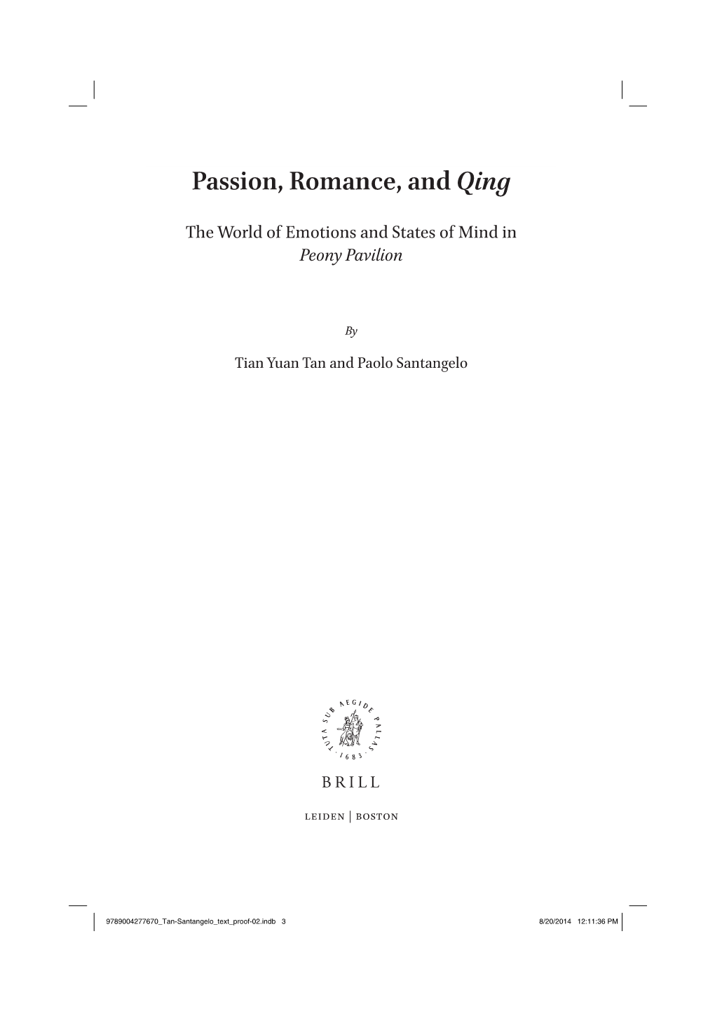 Passion, Romance, and Qing