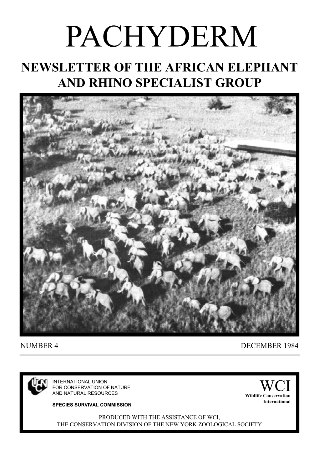 Pachyderm Newsletter of the African Elephant and Rhino Specialist Group