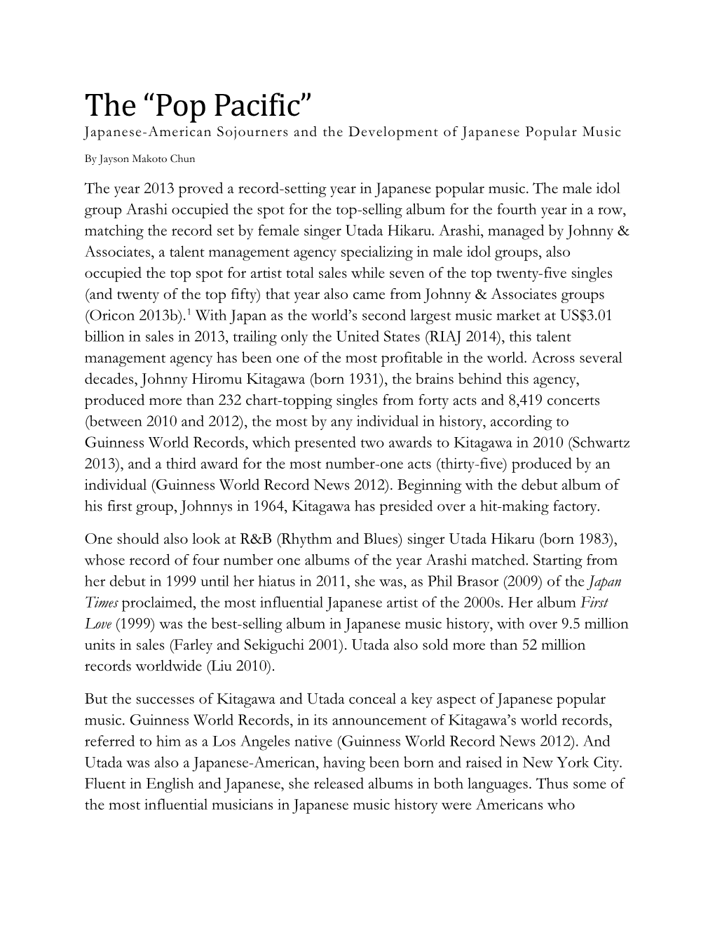 The “Pop Pacific” Japanese-American Sojourners and the Development of Japanese Popular Music