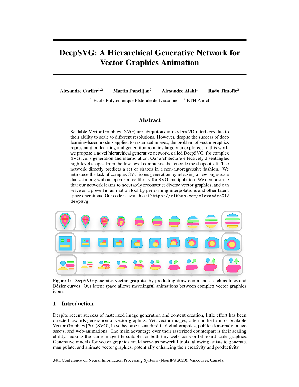 A Hierarchical Generative Network for Vector Graphics Animation