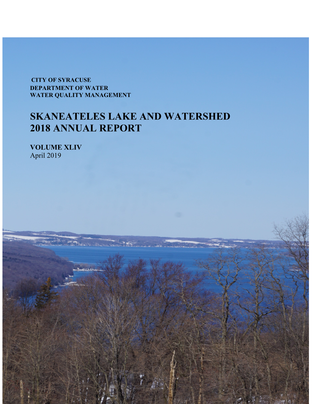 Skaneateles Lake and Watershed 2018 Annual Report