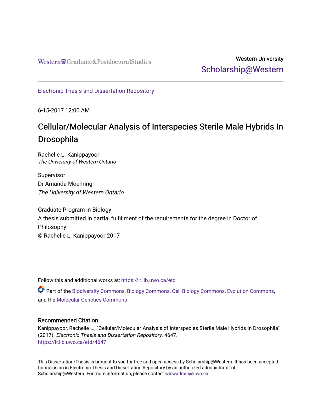 Cellular/Molecular Analysis of Interspecies Sterile Male Hybrids in Drosophila