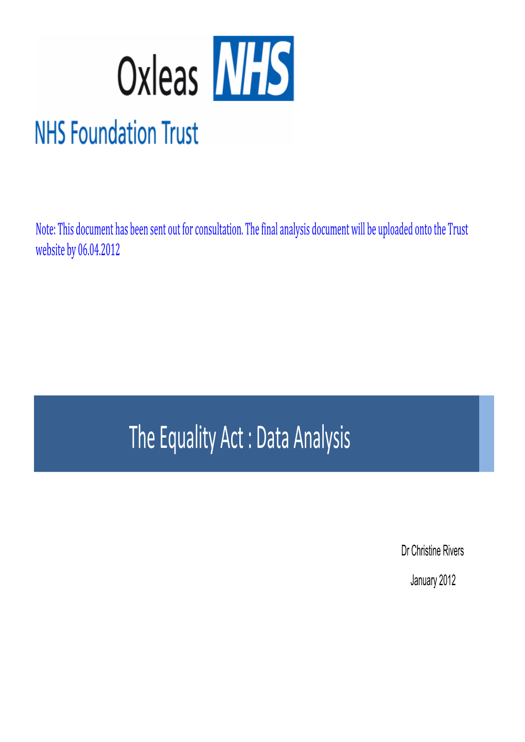 The Equality Act : Data Analysis