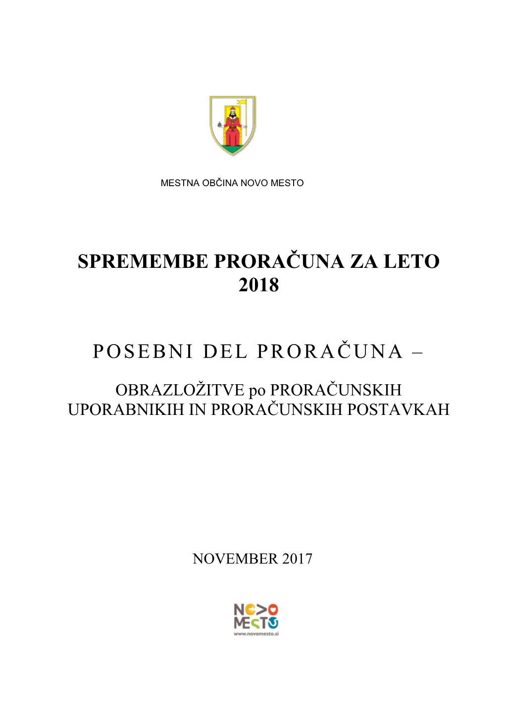 Spremembe Proračuna Za Leto 2018