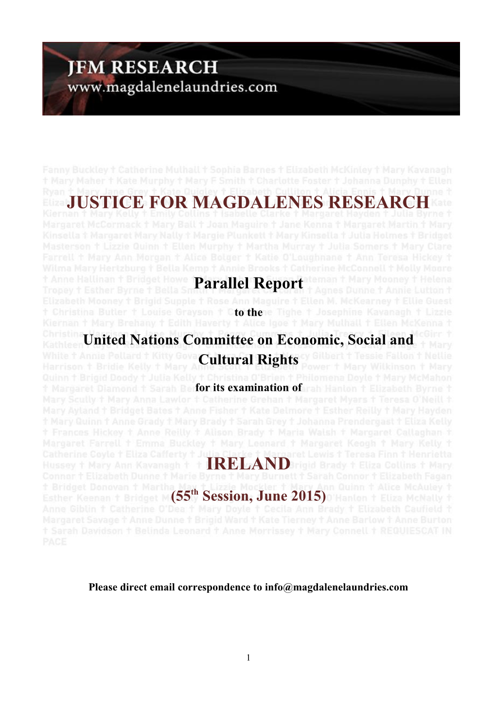 Justice for Magdalenes Research