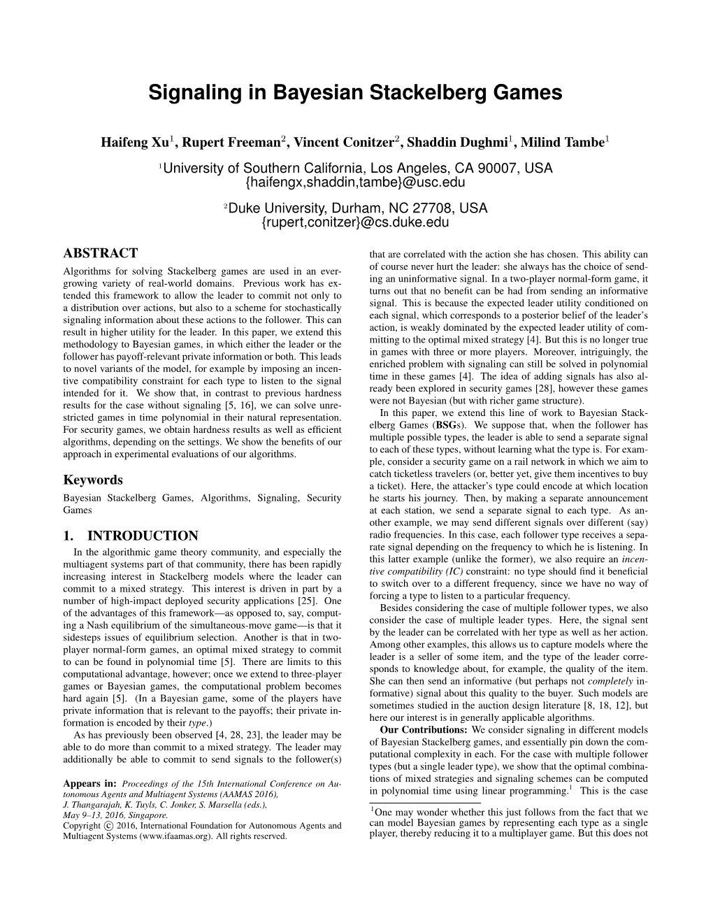 Signaling in Bayesian Stackelberg Games