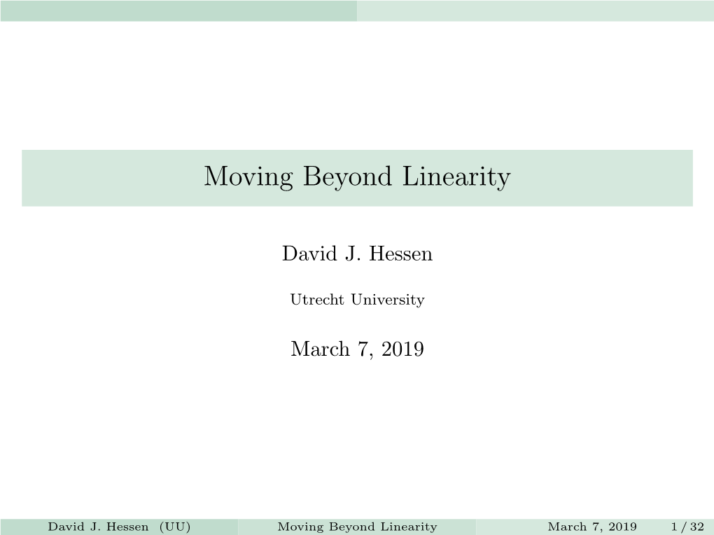 Moving Beyond Linearity