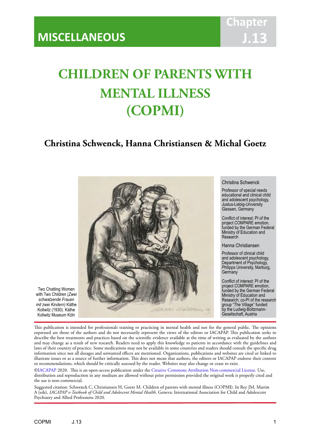 Children of Parents with Mental Illness (Copmi)