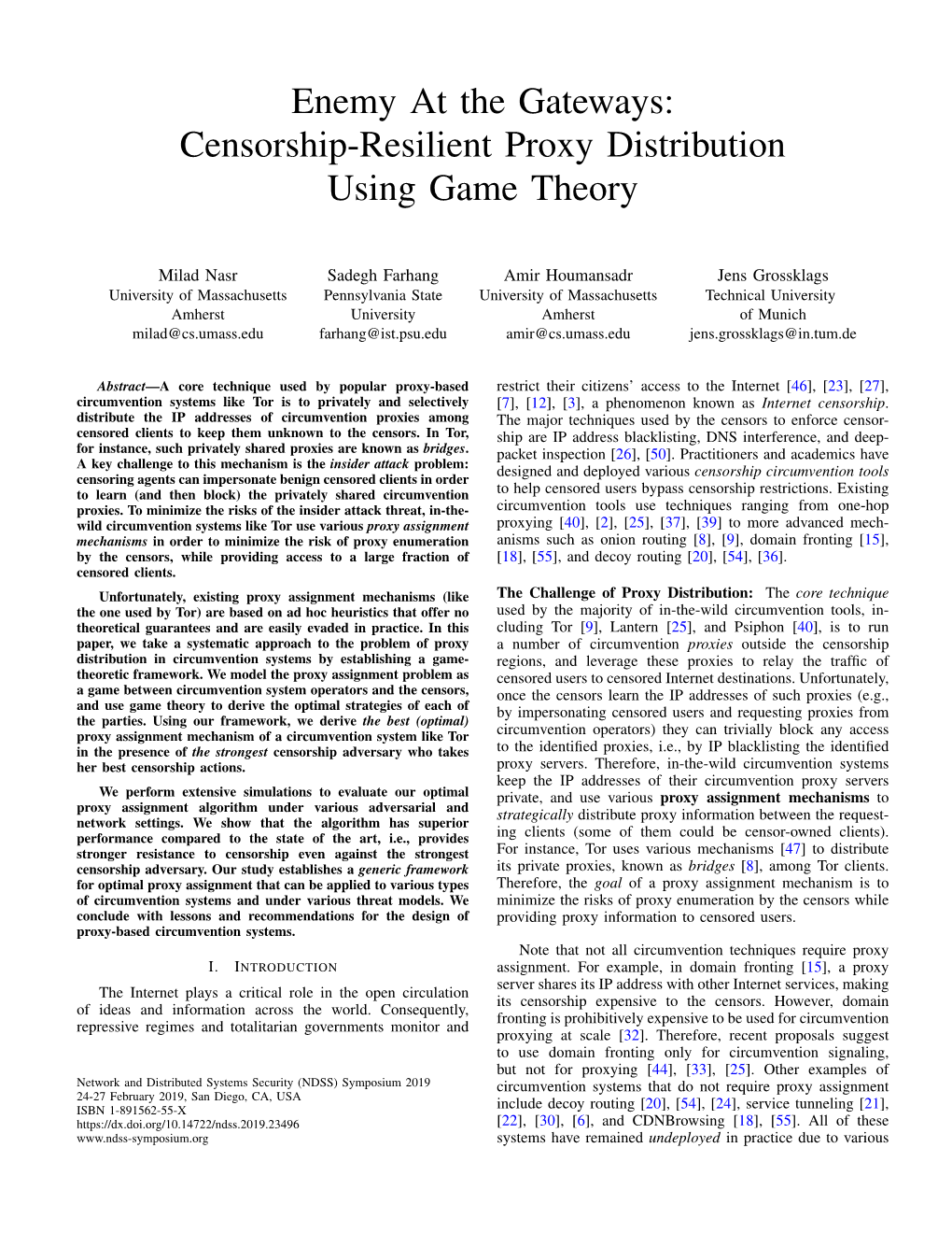 Censorship-Resilient Proxy Distribution Using Game Theory