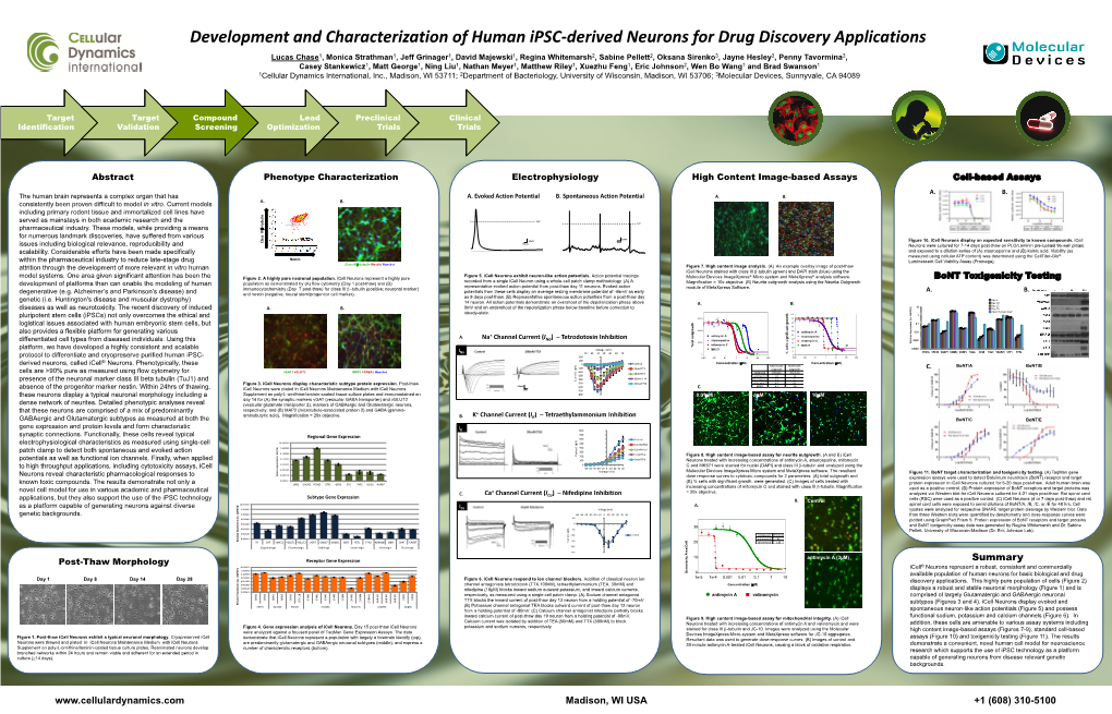 Development and Characterization of Human Ipsc-Derived Neurons for Drug Discovery Applications