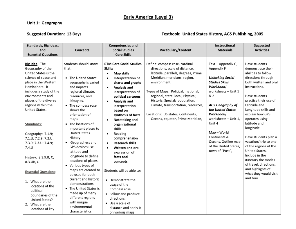 Early America, Level 3