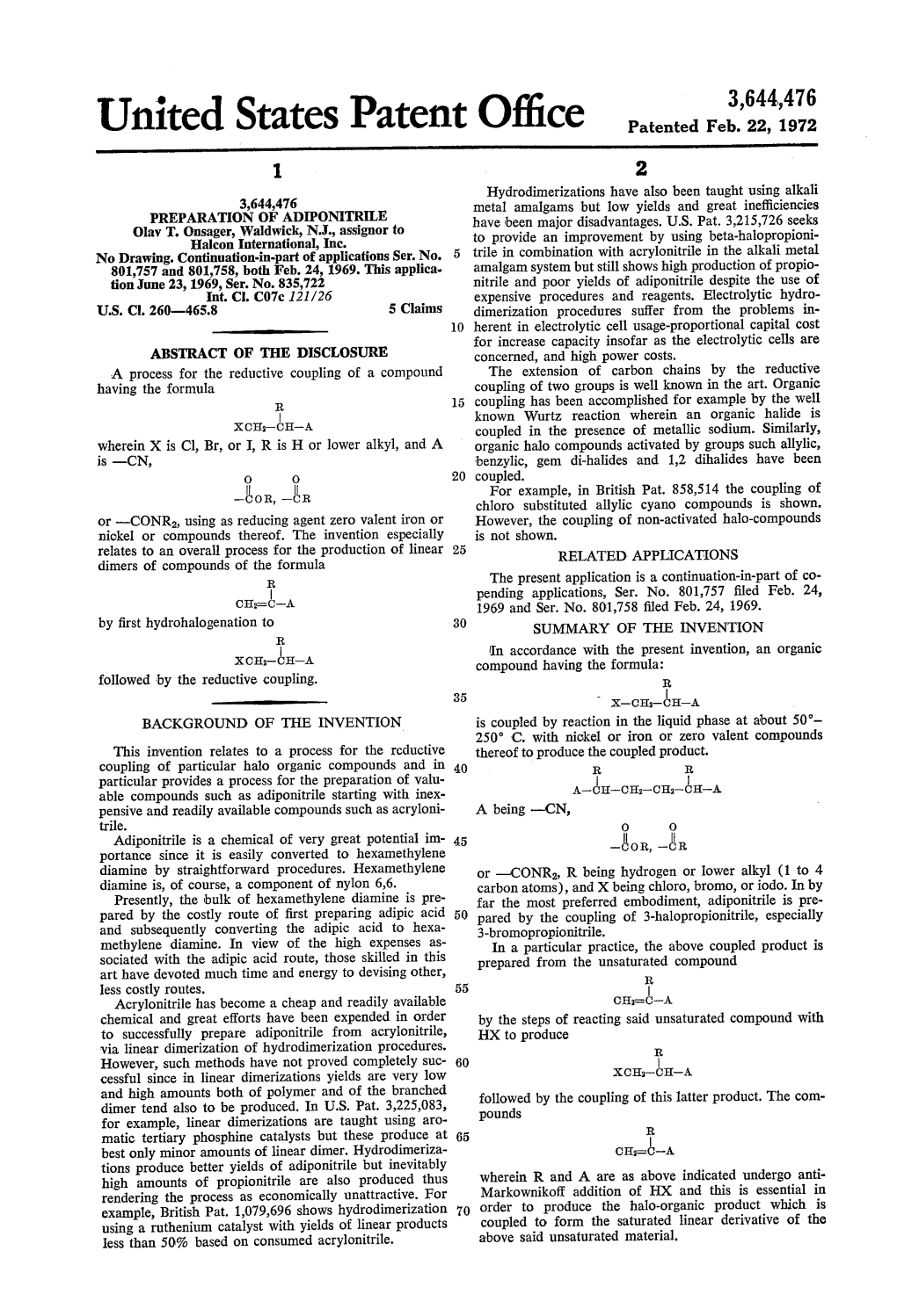 United States Patent Office Patented Feb