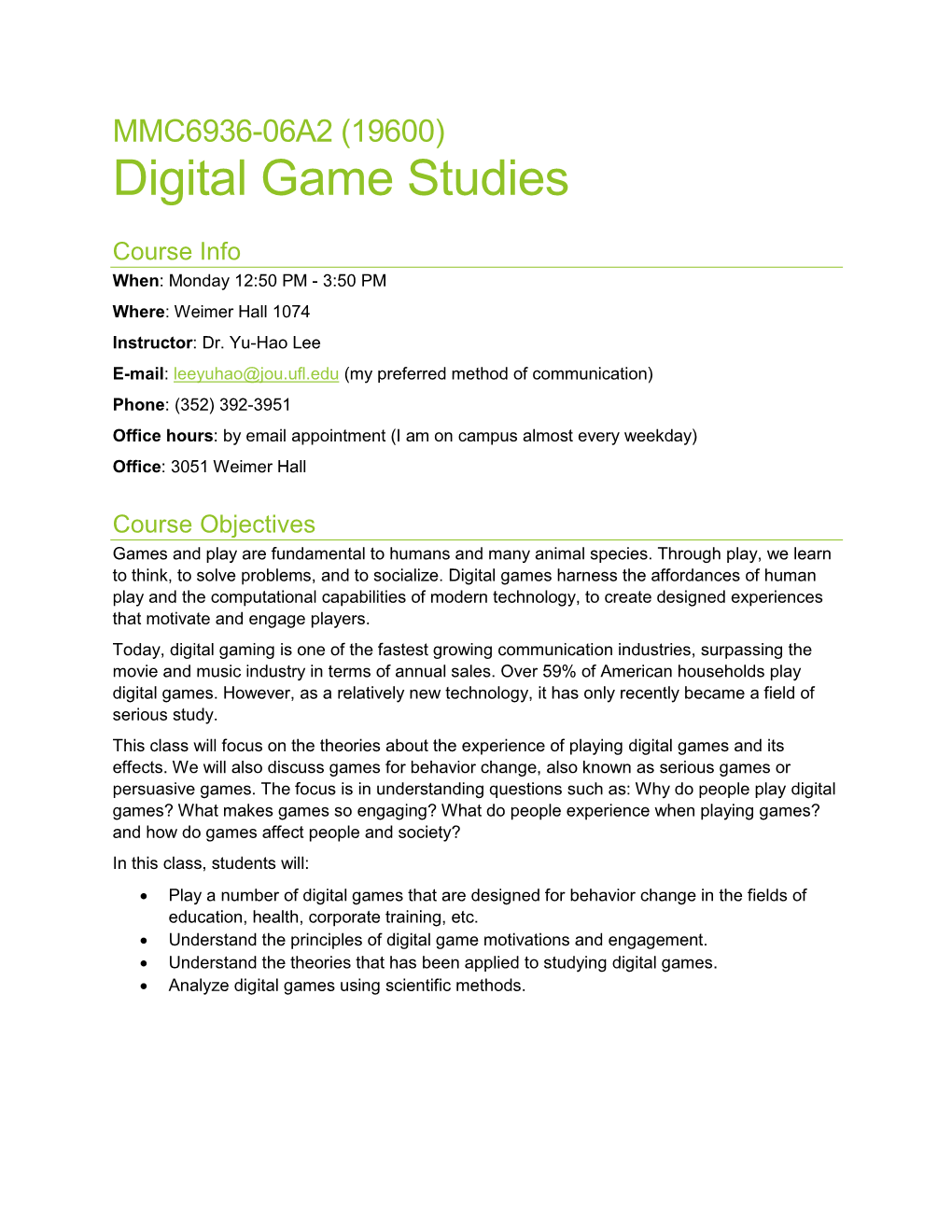 Digital Game Studies