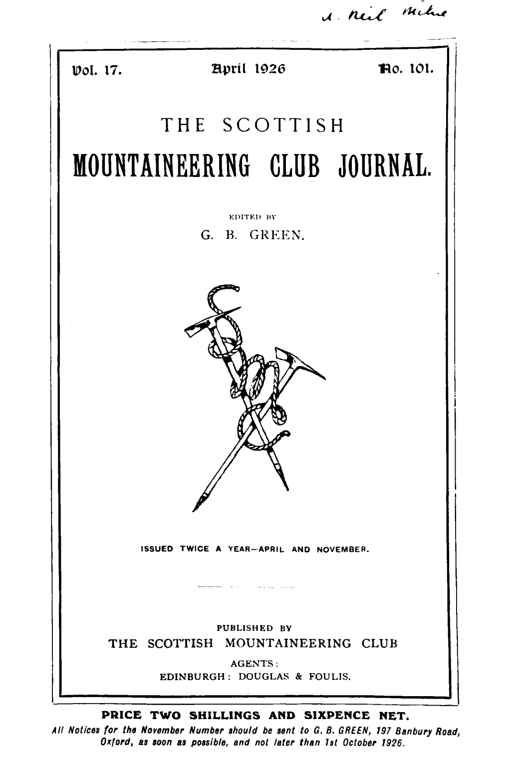 The Scottish Mountaineering Club Journal