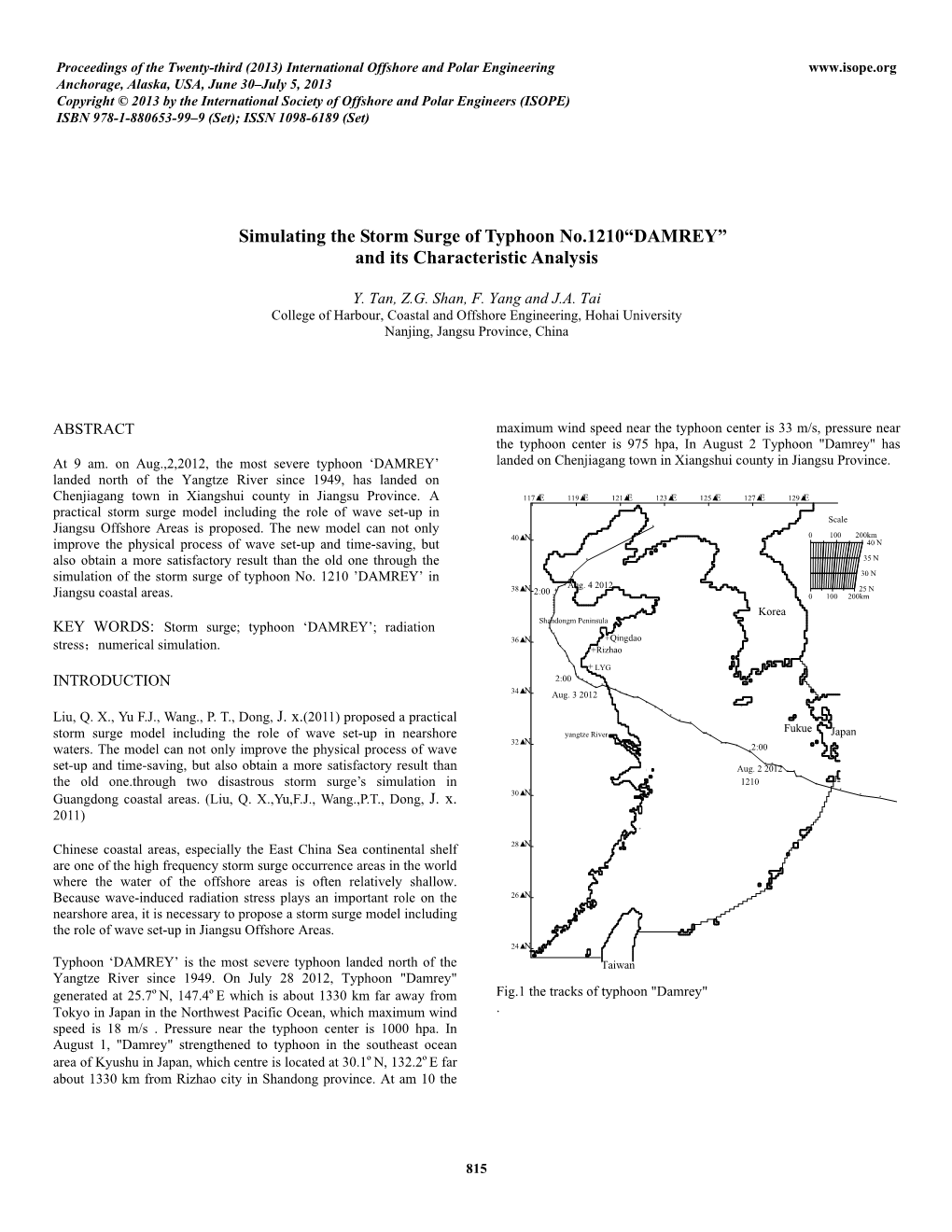 Simulating the Storm Surge of Typhoon No.1210"DAMREY" and Its