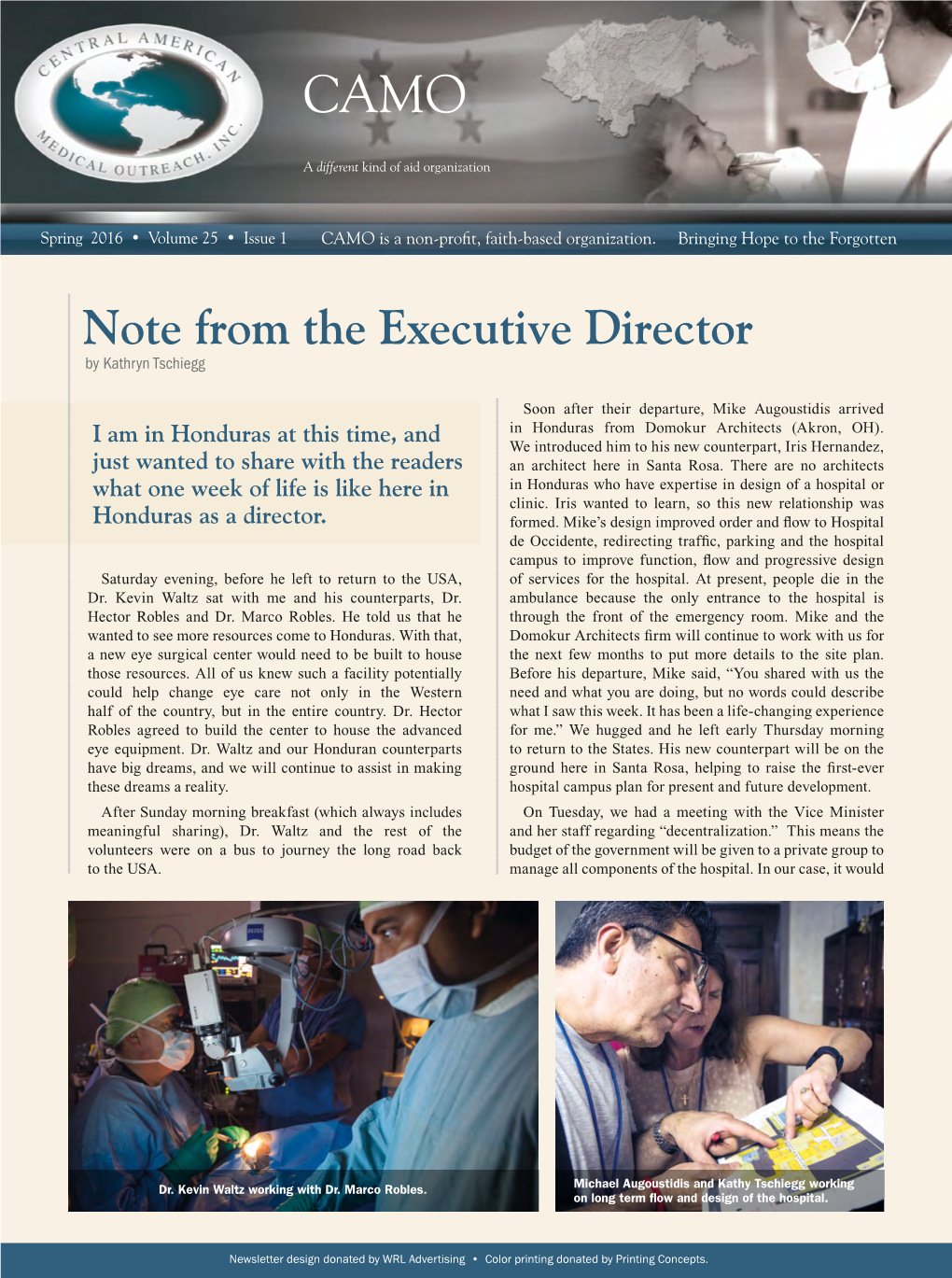 Note from the Executive Director by Kathryn Tschiegg