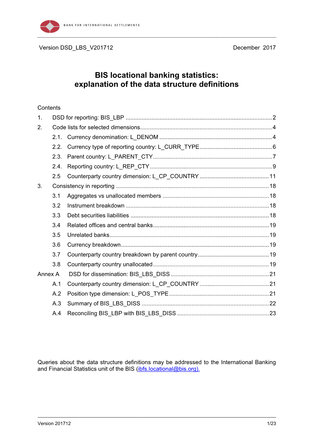 BIS Locational Banking Statistics: Notes to Explain the Data Structure