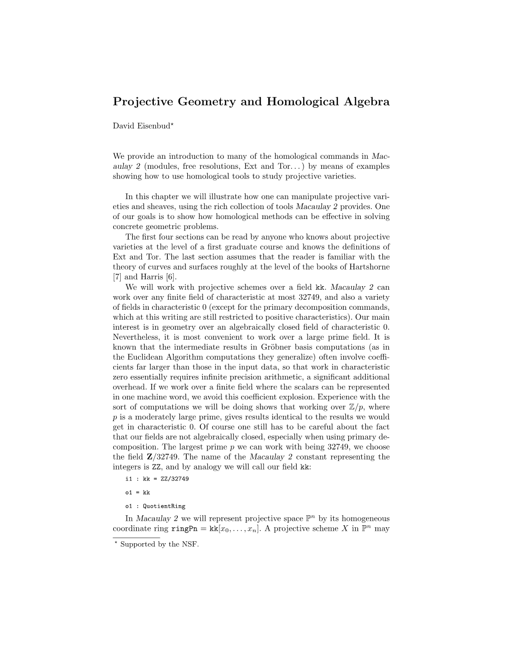 Projective Geometry and Homological Algebra