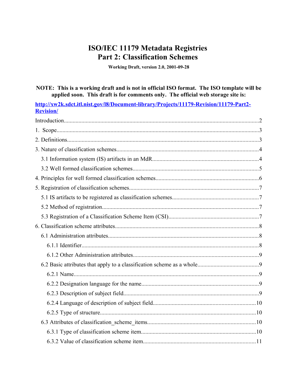 ISO/IEC 11179 Metadata Registries Part 2 Classification Schemes