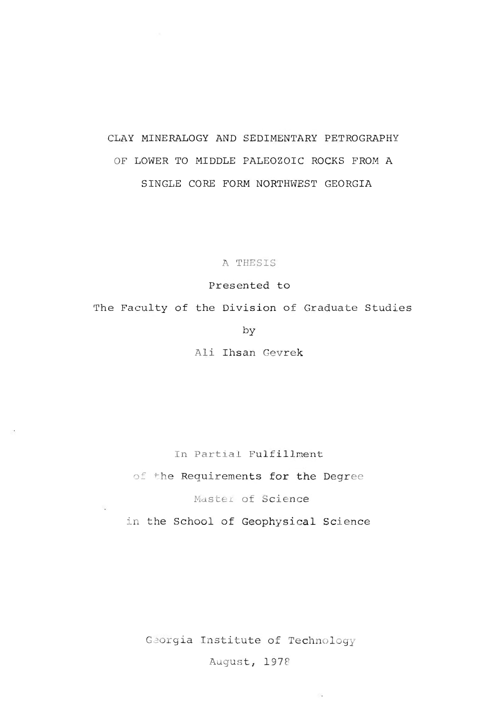 Clay Mineralogy and Sedimentary Petrography